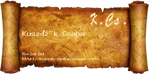 Kuszák Csaba névjegykártya