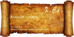 Kuszák Csaba névjegykártya