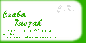 csaba kuszak business card